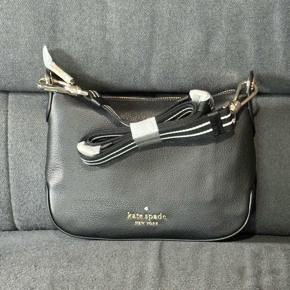 KATE SPADE Black Crossbody Bag with Silver Accents